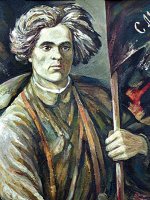 Une peinture de Nestor Makhno par un artiste ukrainien, en 2003.
