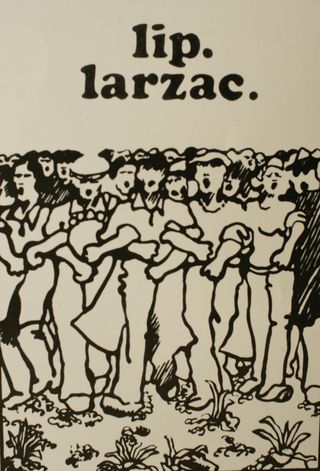 Affiche Lip Larzac réalisée (conception graphique et impression en sérigraphie) en 1973 par Michel Raby (1944-2004)