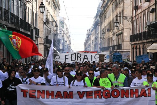 La manifestation du 14 novembre à Lisbonne (crédit : MP)